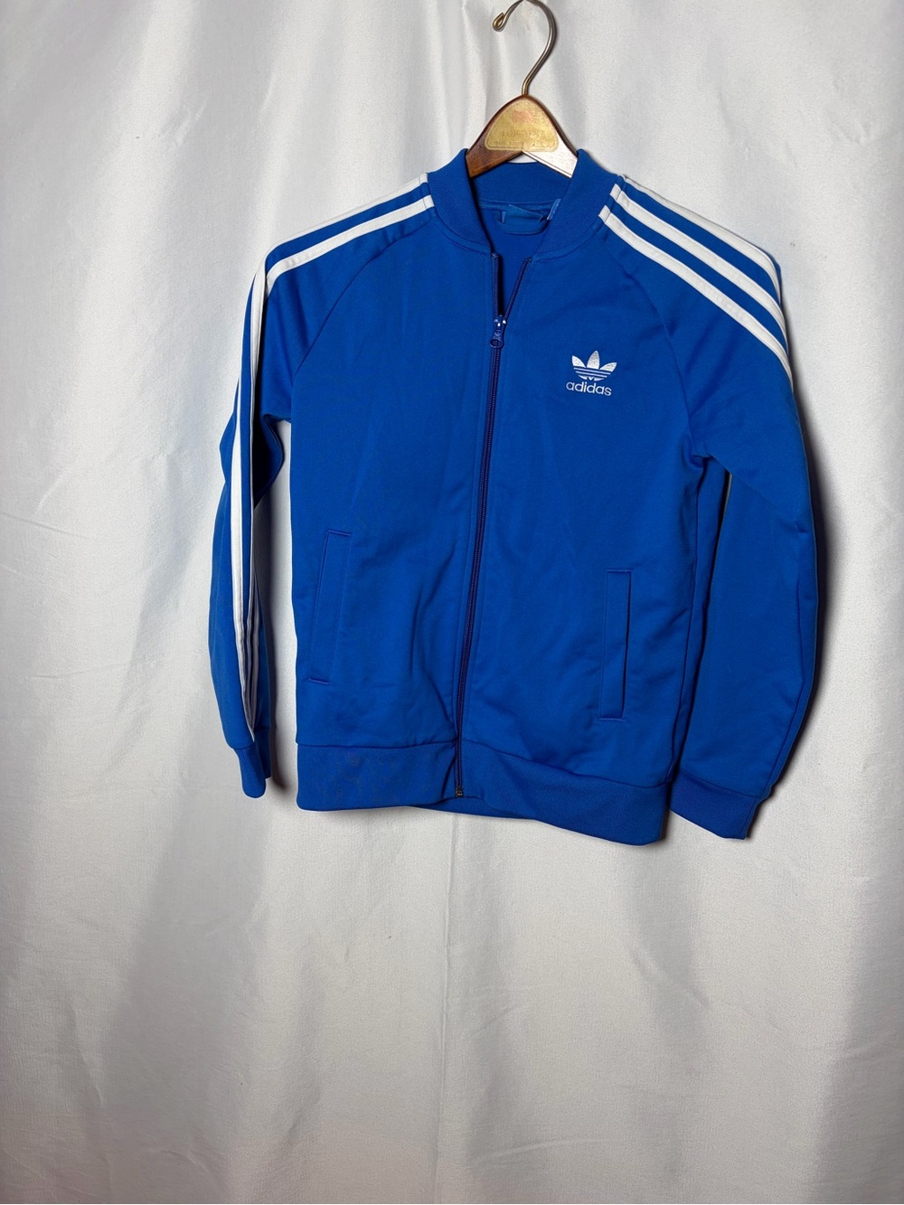 Adidas kids Blue Track Jacket with Three Stripes